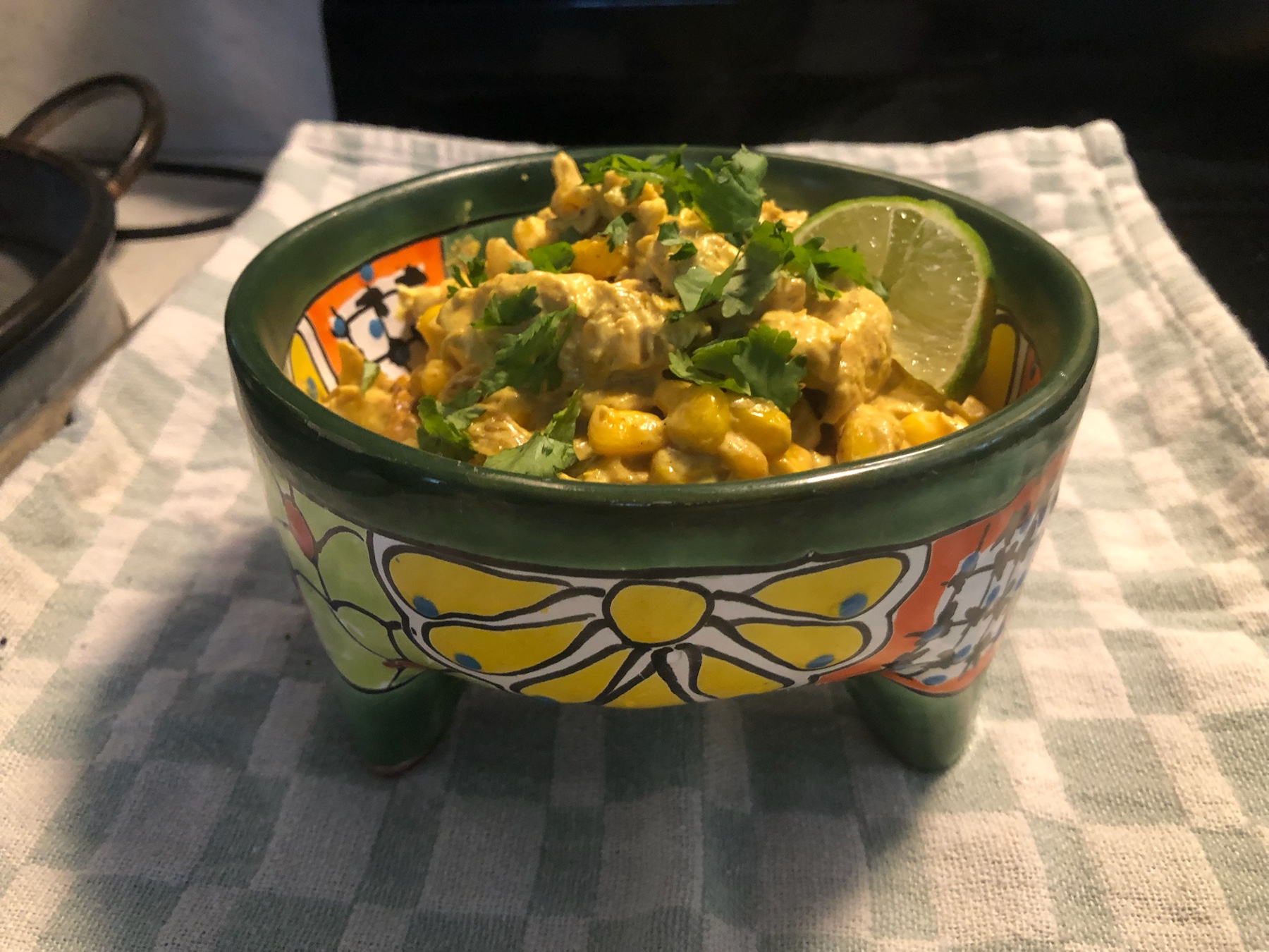 Creamy Golden Skillet served in a colorful bowl with cilantro and lime